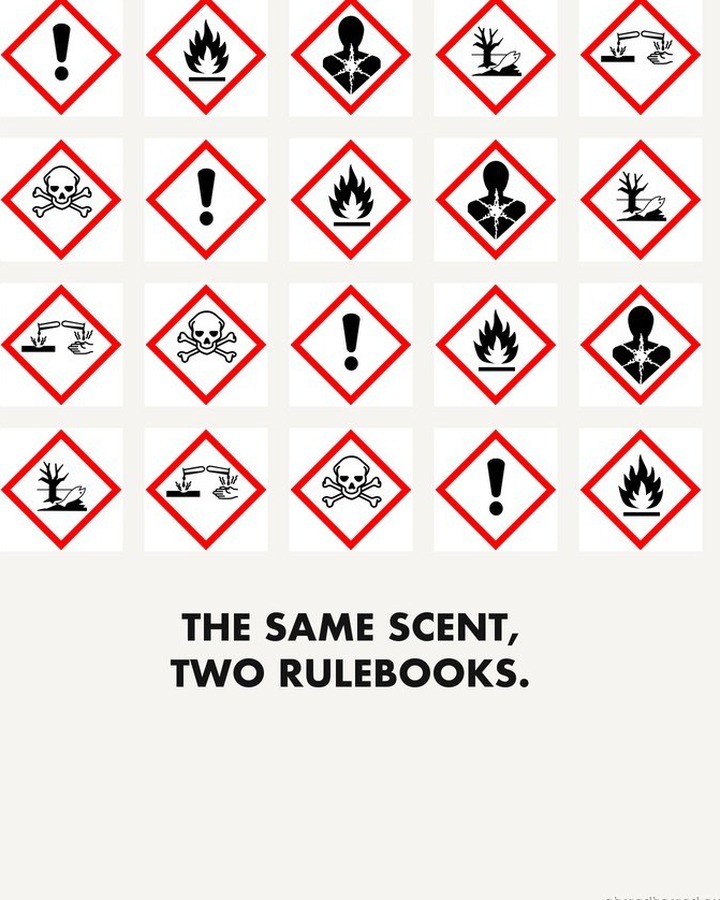 The same scent, two rulebooks.